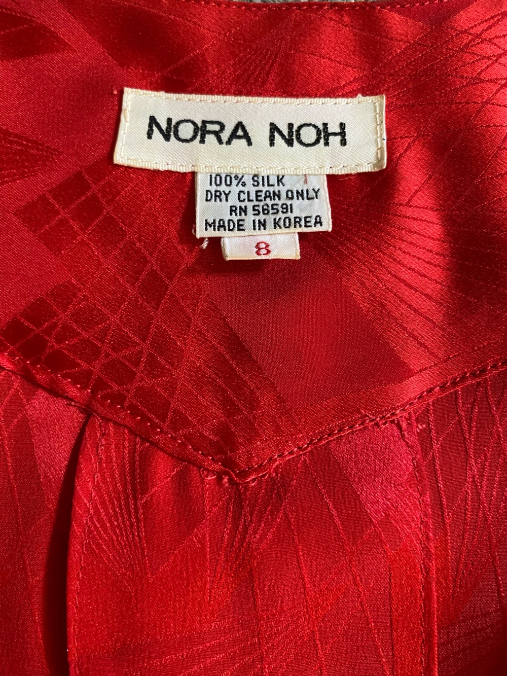 Vintage Red Ruffle-Front Dress - Picture 7 of 9